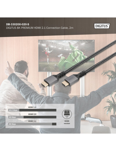Digitus 8K HDMI Ultra High Speed Connection Cable | DB-330200-020-S | 2 m