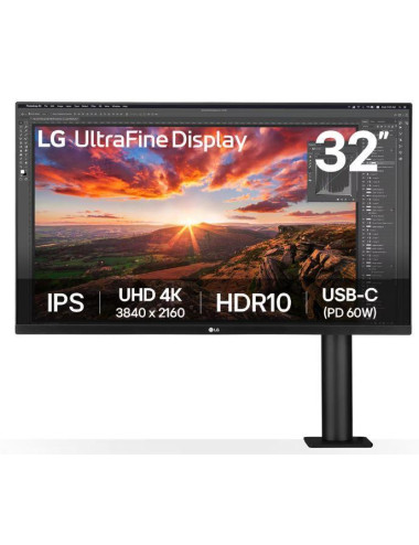 LCD Monitor|LG|31.5"|Panel IPS|3840x2160|16:9|60Hz|5 ms|Speakers|Swivel|Pivot|Height adjustable|Tilt|Colour Black|32UN880K-B