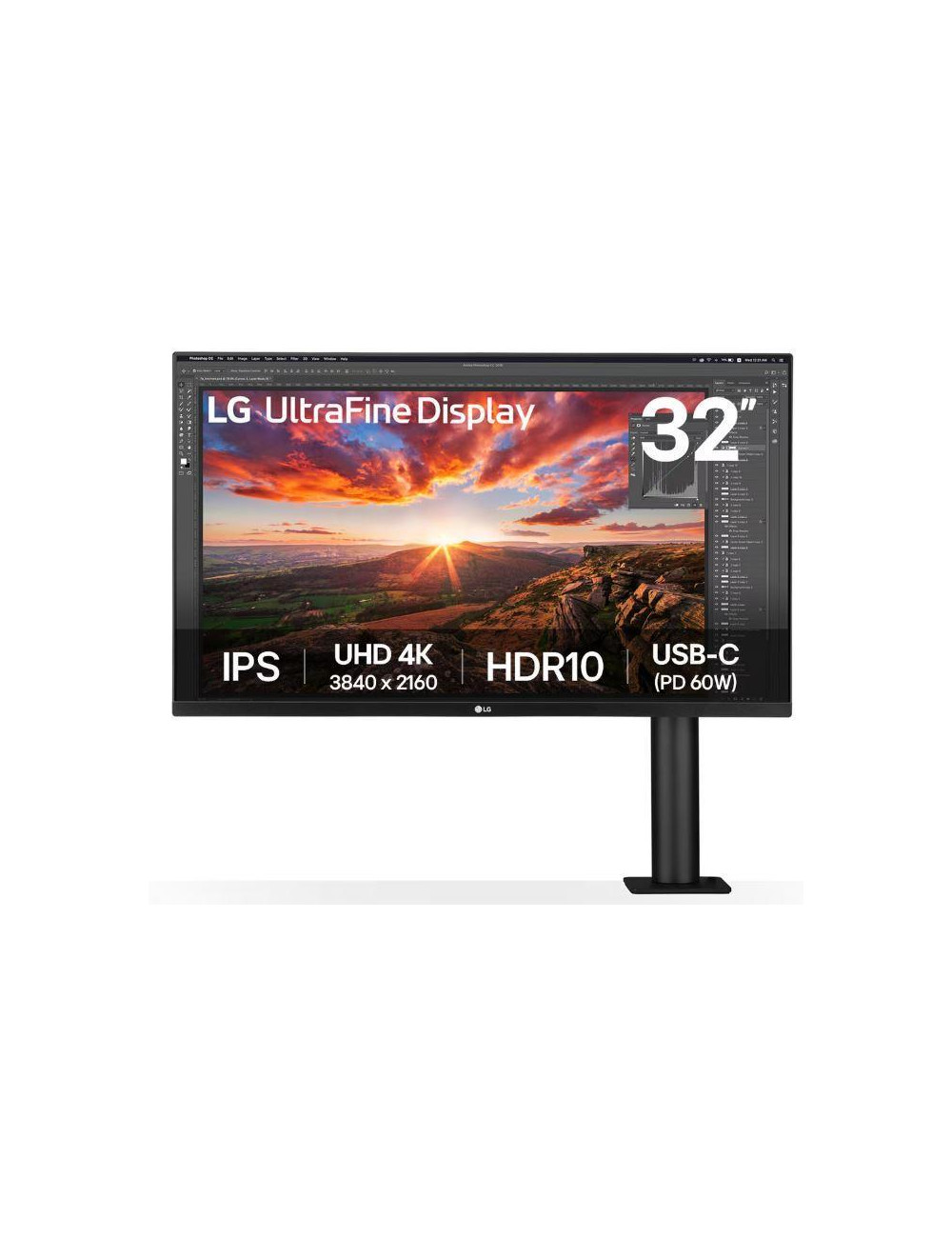 LCD Monitor|LG|31.5"|Panel IPS|3840x2160|16:9|60Hz|5 ms|Speakers|Swivel|Pivot|Height adjustable|Tilt|Colour Black|32UN880K-B