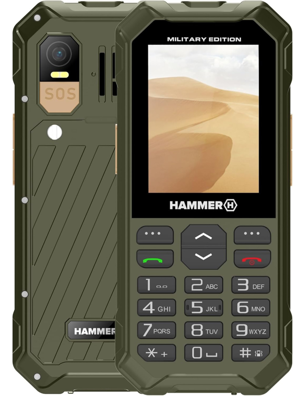 Hammer 6 LTE Military Edition | Green | 2.4 " | IPS | 48 MB | 128 MB | Dual SIM | 3G | Main camera resolution 2 MP | 2500 mAh