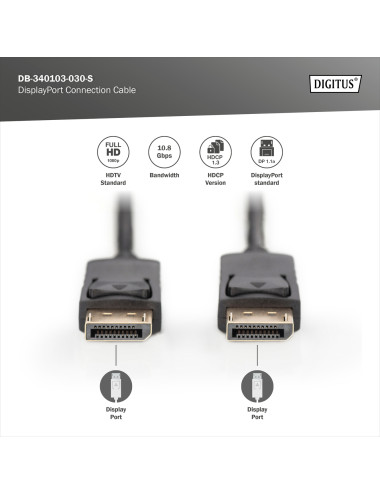 Digitus | DisplayPort Connection Cable | AK-340103-030-S | 3 m