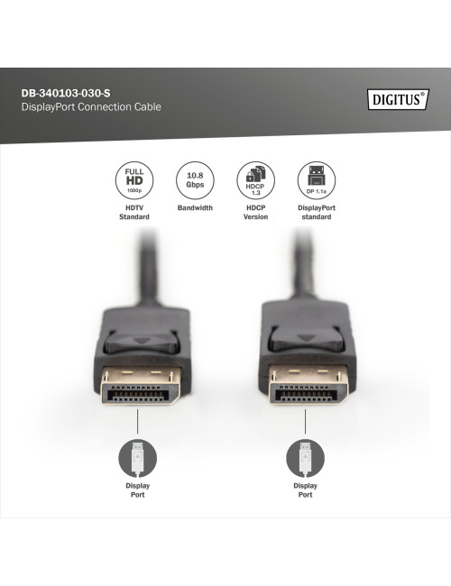 Digitus | DisplayPort Connection Cable | AK-340103-030-S | 3 m