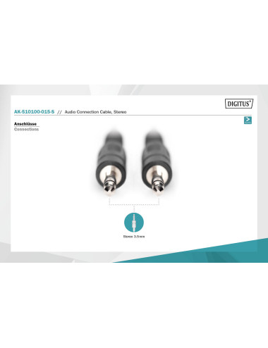 Digitus Audio Connection Cable, Stereo | AK-510100-015-S