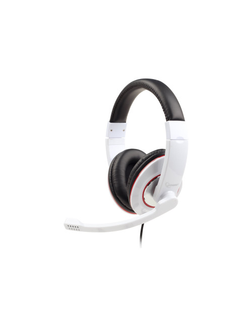 Gembird | MHS-001-GW | Stereo headset | Built-in microphone | 3.5 mm | Glossy white