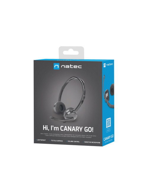 Natec | Headset | Canary Go | Yes | Wired | On-Ear | 3.5 mm