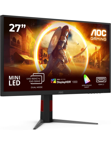 AOC | U27G4XM | 27 " | Fast IPS | UHD | 16:9 | 160 Hz | 1 ms | 3840 x 2160 pixels | 1200 cd/m | HDMI ports quantity 1 | Black