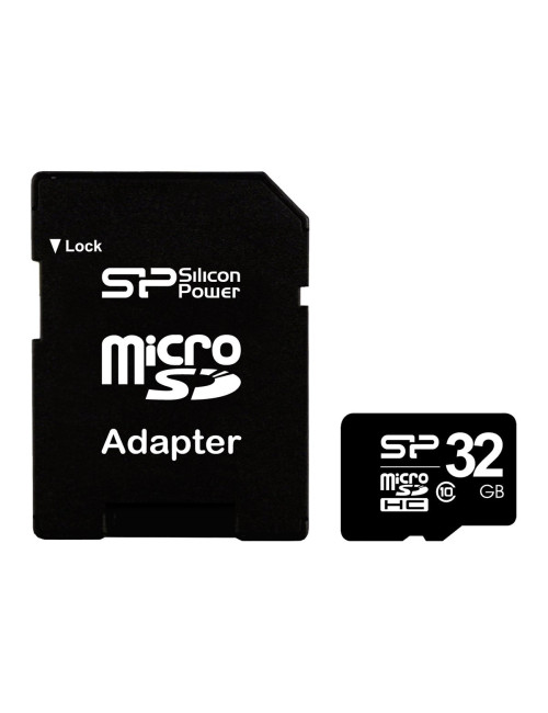 Silicon Power | 32 GB | MicroSDHC | Flash memory class 10 | SD adapter