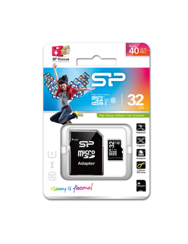 Silicon Power | 32 GB | MicroSDHC | Flash memory class 10 | SD adapter