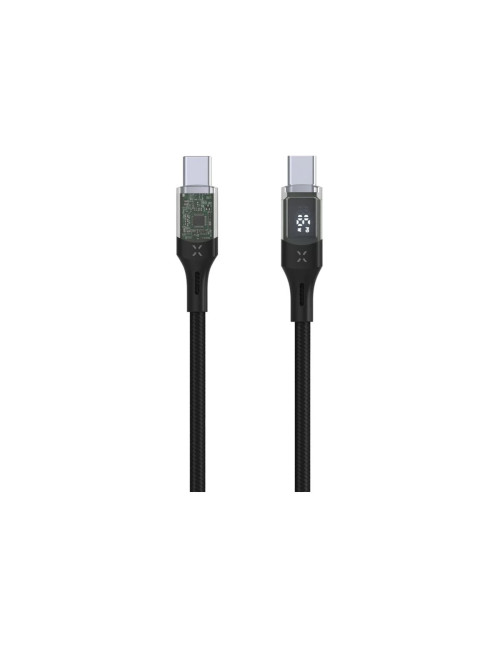Fixed | Cable USB-C/USB-C with display, PD support, 2m, USB 2.0, 100W | FIXDD-CC2-BK