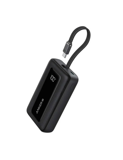 Anker | Power Bank with Built-In USB-C Cable | A1689H11 | 20000 mAh | 30W Output | Black