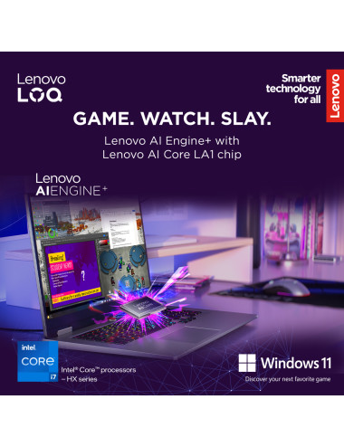 Lenovo LOQ 17IRX10 17.3 FHD i7-13650HX/16GB/1TB/NVIDIA GF RTX 5060 8GB/WIN11 Home/ENG Backlit kbd/Luna Grey/2Y Warranty | Lenovo