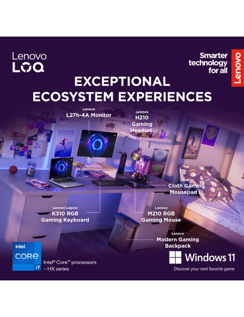 Lenovo LOQ 17IRX10 17.3 FHD i7-13650HX/16GB/1TB/NVIDIA GF RTX 5060 8GB/WIN11 Home/ENG Backlit kbd/Luna Grey/2Y Warranty | Lenovo