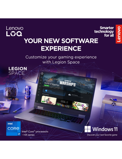Lenovo LOQ 17IRX10 17.3 FHD i7-13650HX/16GB/1TB/NVIDIA GF RTX 5060 8GB/WIN11 Home/ENG Backlit kbd/Luna Grey/2Y Warranty | Lenovo