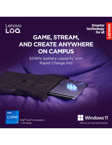 Lenovo LOQ 17IRX10 17.3 FHD i7-13650HX/16GB/1TB/NVIDIA GF RTX 5060 8GB/WIN11 Home/ENG Backlit kbd/Luna Grey/2Y Warranty | Lenovo