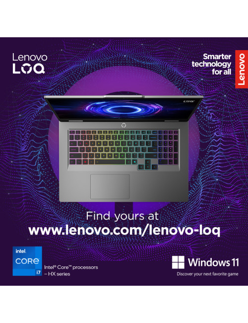 Lenovo LOQ 17IRX10 17.3 FHD i7-13650HX/16GB/1TB/NVIDIA GF RTX 5060 8GB/WIN11 Home/ENG Backlit kbd/Luna Grey/2Y Warranty | Lenovo
