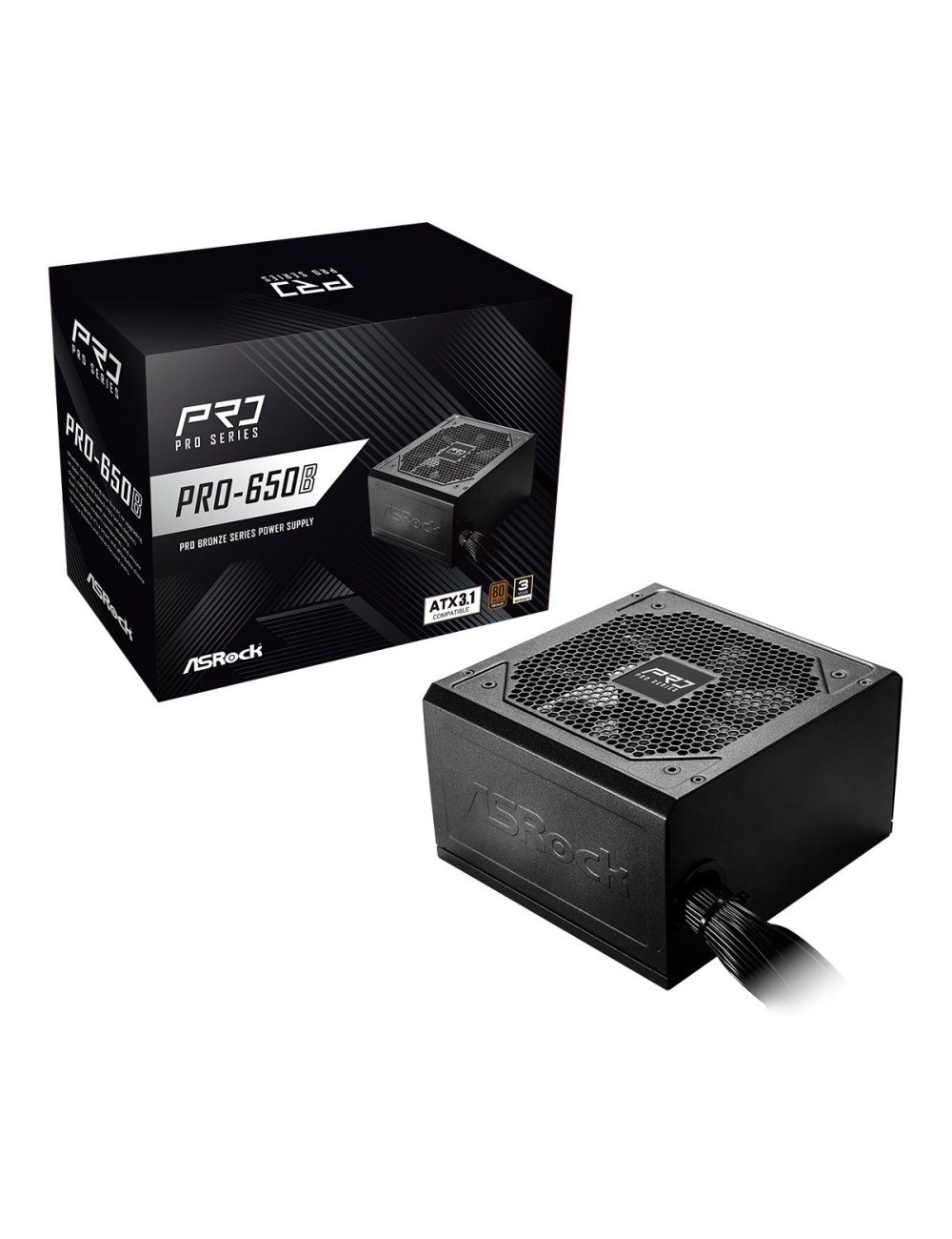 Power Supply|ASROCK|ATX|PC|100 - 240 V|650 W|PRO-650B