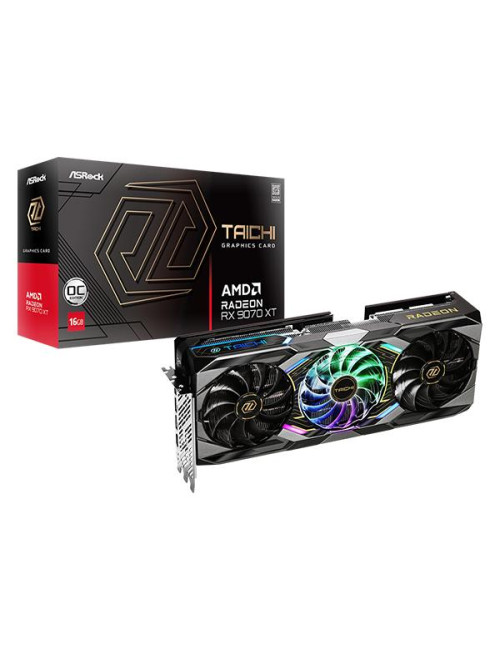 Graphics Card|ASROCK|AMD|Radeon RX 9070 XT|16 GB|GDDR6|256 bit|PCI Express x16 5.0|Active|RX9070XTTC16GO