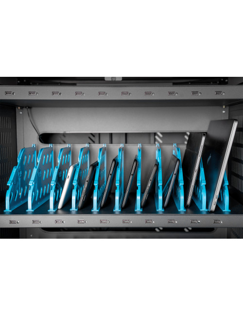 Digitus | Black | Charging Trolley 30 Notebooks / Tablets up to 16" | Pressure lock system with swiveling lever handle on the fr