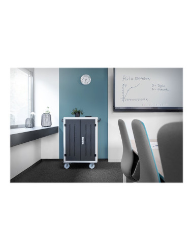 Digitus | Black | Charging Trolley 30 Notebooks / Tablets up to 16" | Pressure lock system with swiveling lever handle on the fr