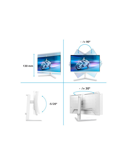 Philips 27M2N6501L/00 | 27 " | QD-OLED | 16:9 | 240 Hz | 0.03 ms | 2560 x 1440 pixels | 400 cd/m | HDMI ports quantity 2 | White