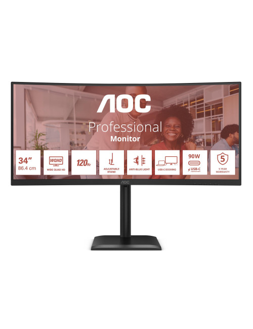 LCD Monitor|AOC|34 "|3440 x 1440 pixels|UltraWide Quad HD|Native aspect ratio 21:9|LCD|Curved|CU34E4CV