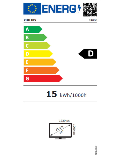 Philips | LCD Monitor with PowerSensor | 240B9/00 | 24.1 " | IPS | WUXGA | 16:10 | 75 Hz | 4 ms | 1920 x 1200 | 300 cd/m | Headp
