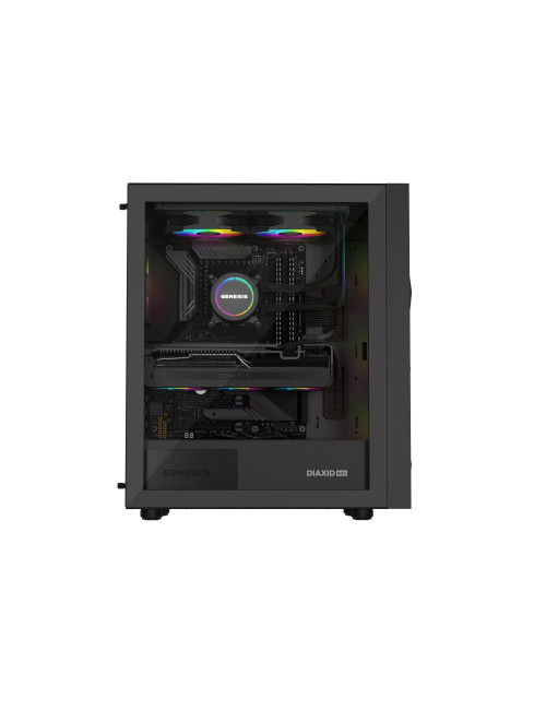 Genesis Gaming PC Case | Diaxid 605 ARGB | Black | Midi Tower | Power supply included No