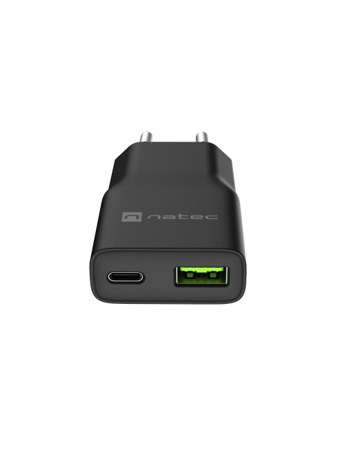 Natec Ribera USB Charger Gan Slim USB 1X USB-A + 1X USB-C 20W | NUC-2377