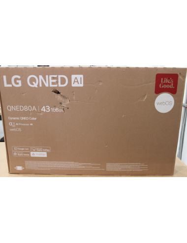SALE OUT. | SALE OUT. LG 43QNED80A3A | 43 | Smart TV | webOS 25 | UHD | Black | DAMAGED PACKAGING
