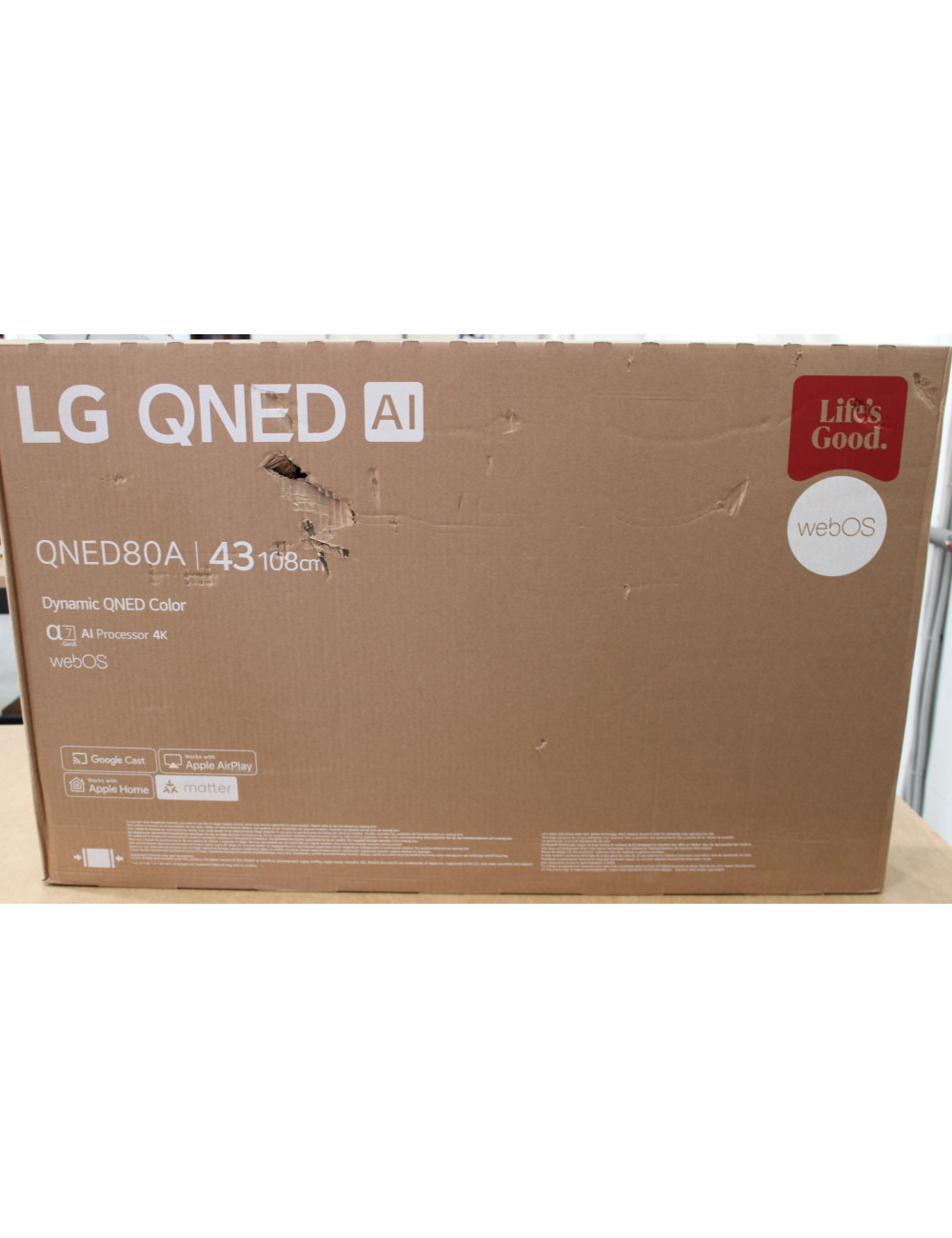 SALE OUT. | SALE OUT. LG 43QNED80A3A | 43 | Smart TV | webOS 25 | UHD | Black | DAMAGED PACKAGING