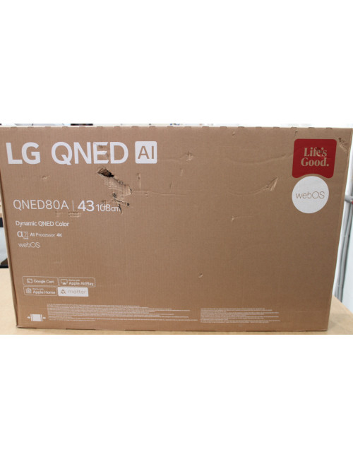 SALE OUT. | SALE OUT. LG 43QNED80A3A | 43 | Smart TV | webOS 25 | UHD | Black | DAMAGED PACKAGING