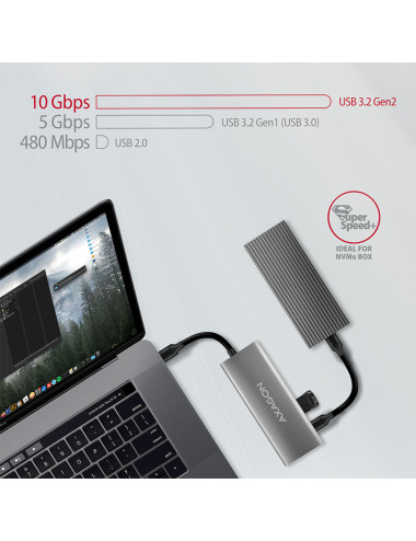 AXAGON | USB-C 10Gbps SPEEDSTER 5in1 hub (rev2.0) | HMC-5G2 | HDMI ports quantity 1