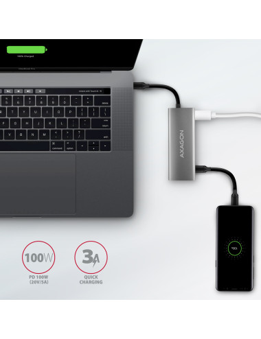 AXAGON | USB-C 10Gbps SPEEDSTER 5in1 hub (rev2.0) | HMC-5G2 | HDMI ports quantity 1
