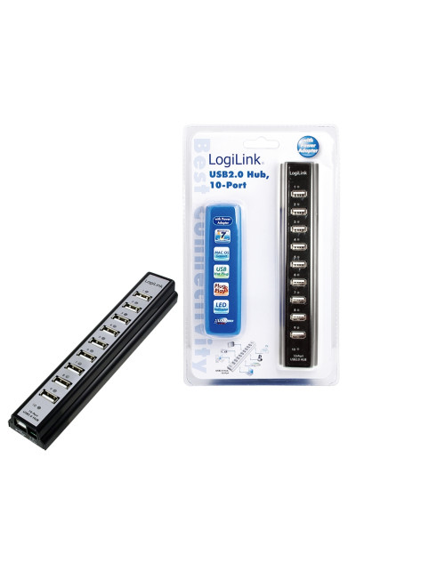 Logilink | USB 2.0 Hub-10 port whit power adapter