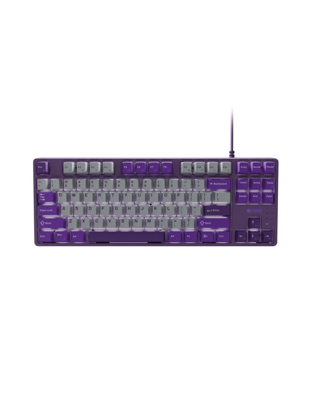 Fury | Kanabo K2 | Gaming Keyboard | Wired | US | Gray/Purple | USB Type-A | Linear