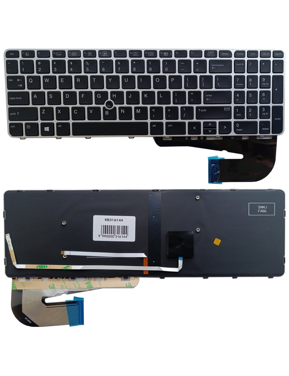 Keyboard HP EliteBook 850 G3, ZBook 15u G3, with backlight and trackpoint