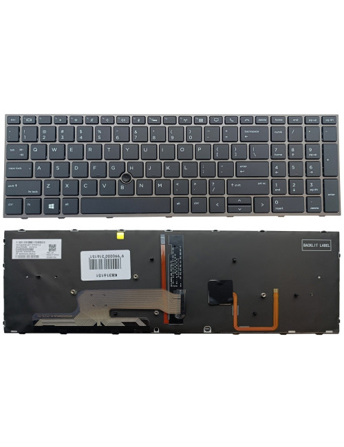 Keyboard HP ZBook 15 G5, G6, ZBook 17 G5, G6, with backlight and trackpoint