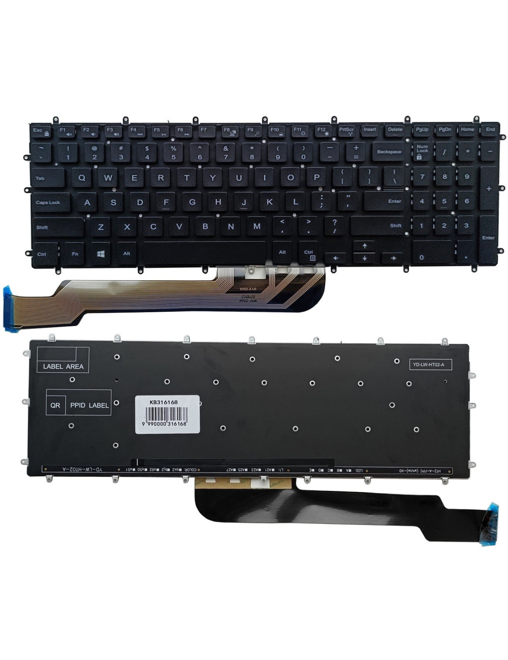 Keyboard DELL Inspiron 5570, 5565, 7566, 7567, 3579, with Backlight