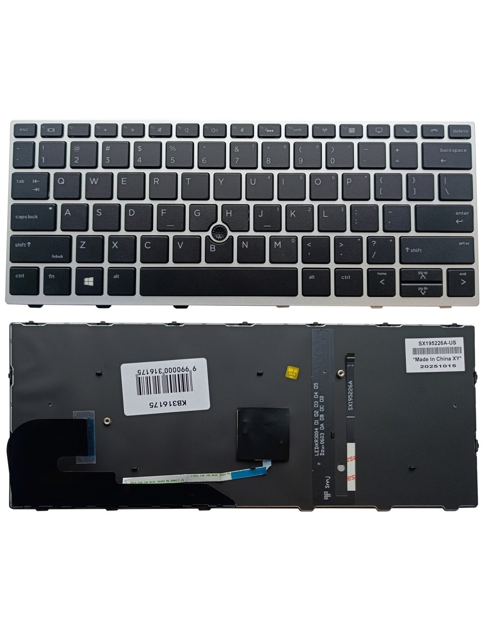 Keyboard HP Elitebook 730, 735, 830 G5/G6, with backlight and trackpoint