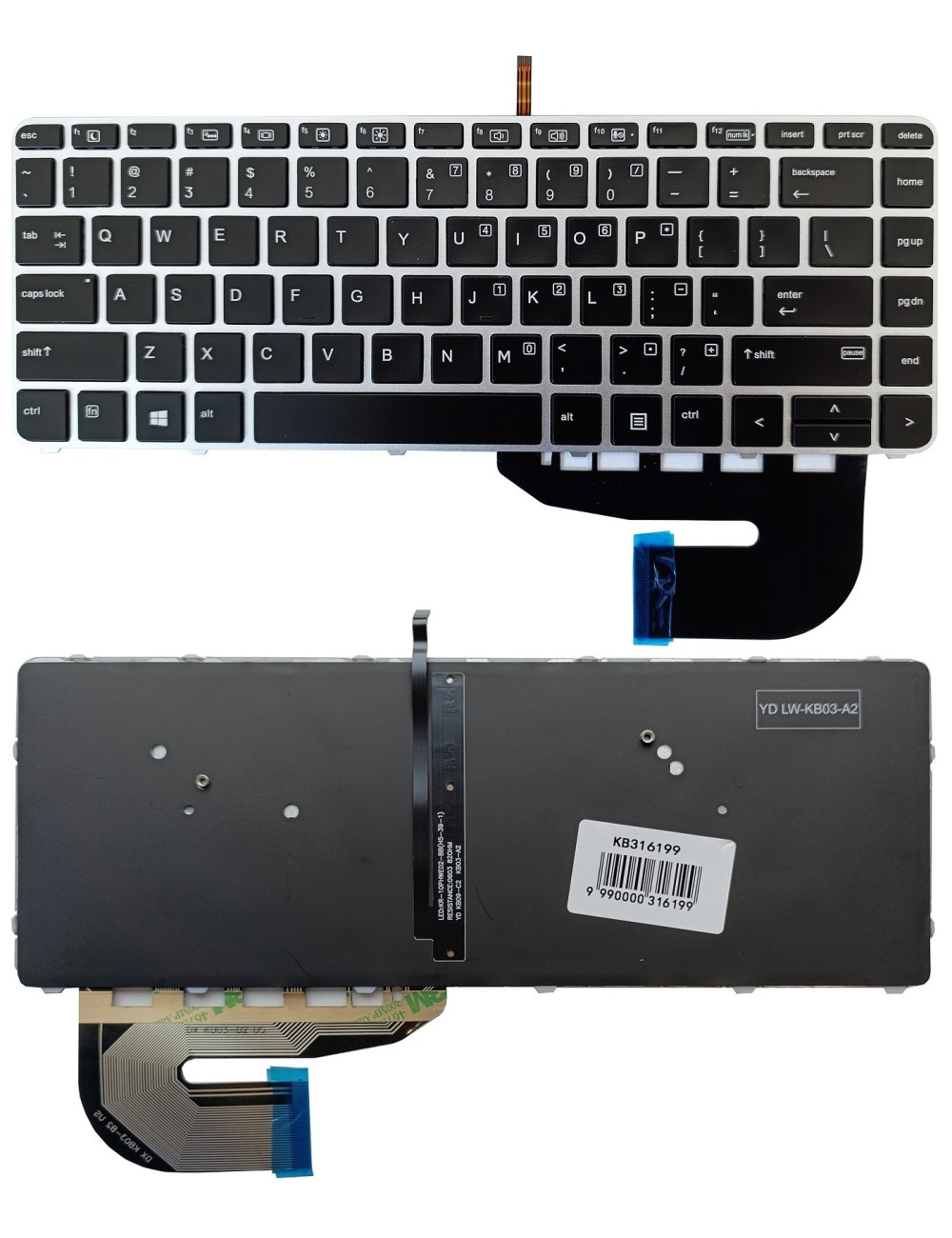 Keyboard HP EliteBook 840 G3 G4, with backlight, US