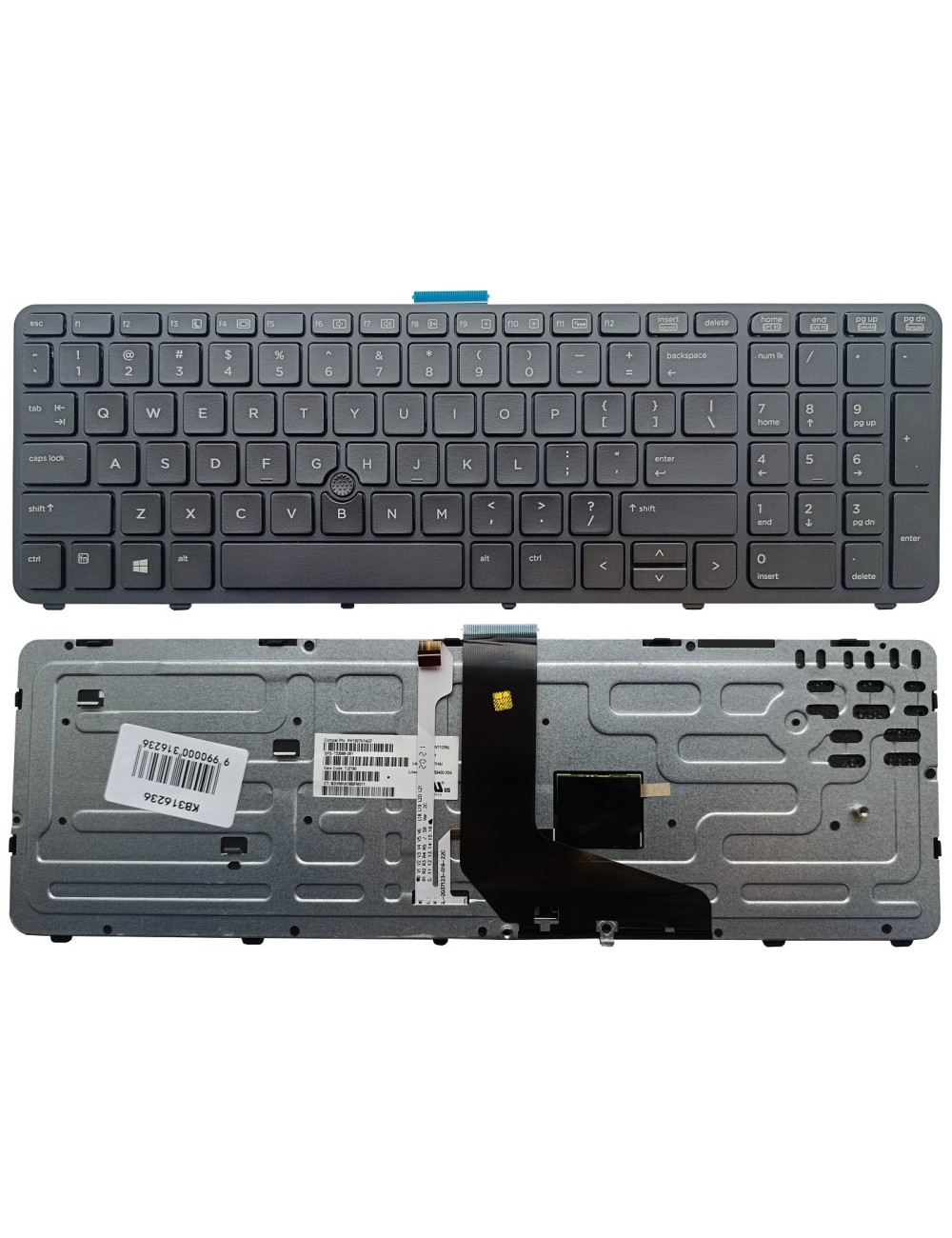 Klaviatūra HP ZBook 15 G1 G2, su pašvietimu ir trackpoint , US