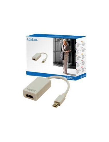 Logilink | Adapter Mini DisplayPort to HDMI with Audio: | Grey | Mini DisplayPort | HDMI A | 0.1 m