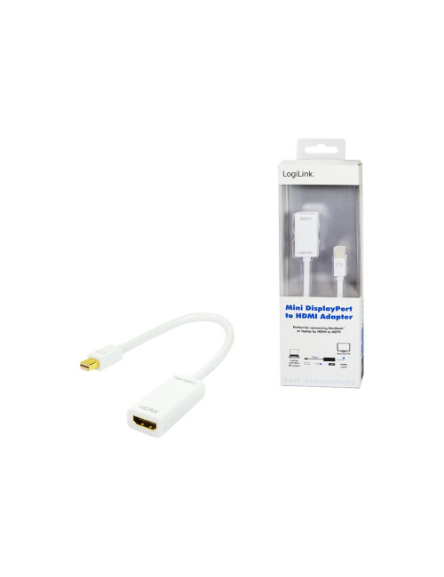 Logilink | Adapter Mini DisplayPort to HDMI with Audio: | Grey | Mini DisplayPort | HDMI A | 0.1 m