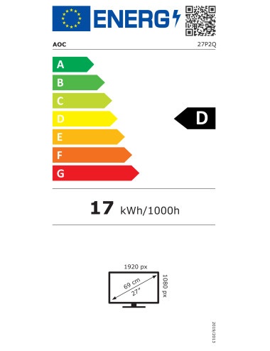 AOC | LED Monitor | 27P2Q | 27 " | IPS | FHD | 16:9 | 75 Hz | 4 ms | 1920 x 1080 | 250 cd/m | Headphone out (3.5mm) | HDMI ports