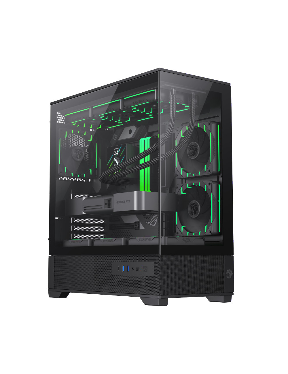 Gamemax Case | VISTA 2 AB | Black | Midi Tower | Power supply included No