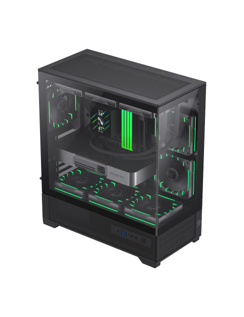 Gamemax Case | VISTA 2 AB | Black | Midi Tower | Power supply included No