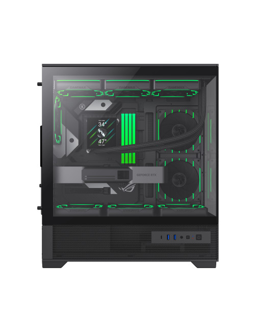 Gamemax Case | VISTA 2 AB | Black | Midi Tower | Power supply included No