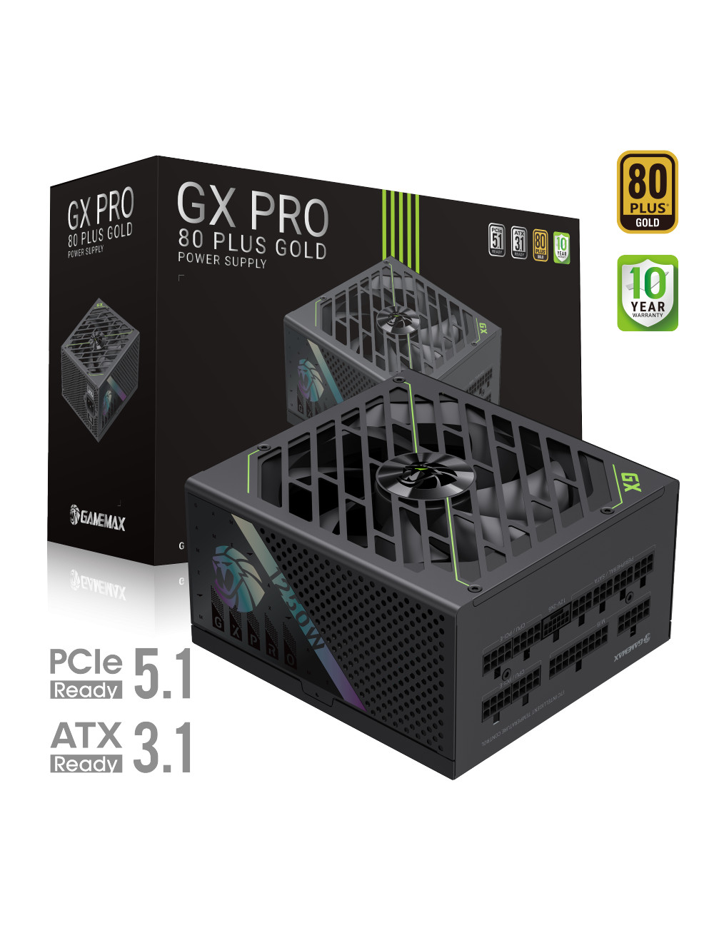 Gamemax Power Supply, 80 PLUS, Gold | GX PRO 1250G | 1250 W