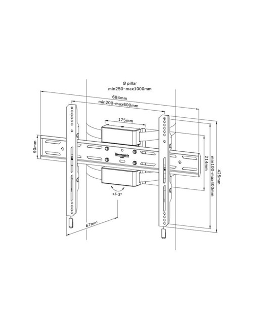 Neomounts WL30S-910BL16 TV pillar mount 40-75" - fixed - lockable - diam. 25-100 cm | Neomounts