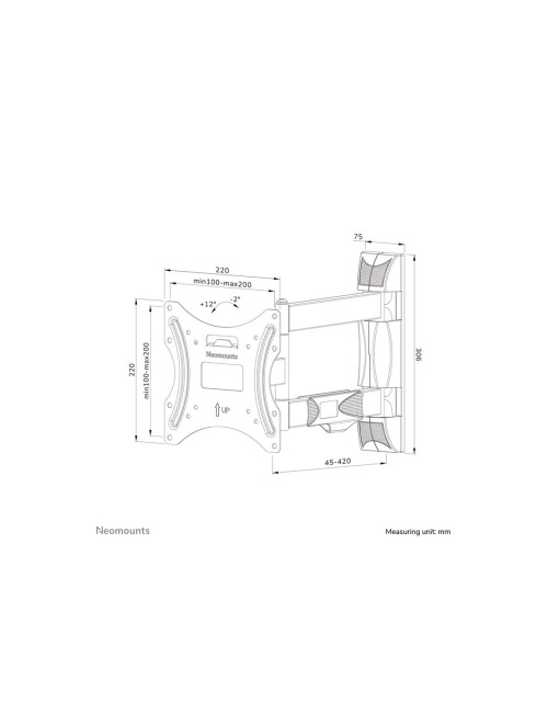 Neomounts WL40-550BL12 TV mount wall 32-55" - full motion - easy install | Neomounts